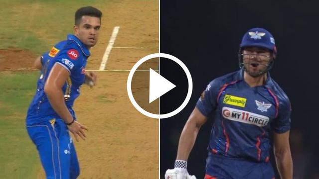 IPL 2024 | MIvsLSG : Arjun Tendulkar's Fiery Exchange with Marcus Stoinis Goes Viral: Pretends to Throw Ball